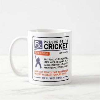 Funny Cricket Mug Prescription Design Cricket Fan