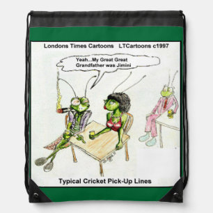 Funny Cricket Pick-Up Lines Drawstring Backpack