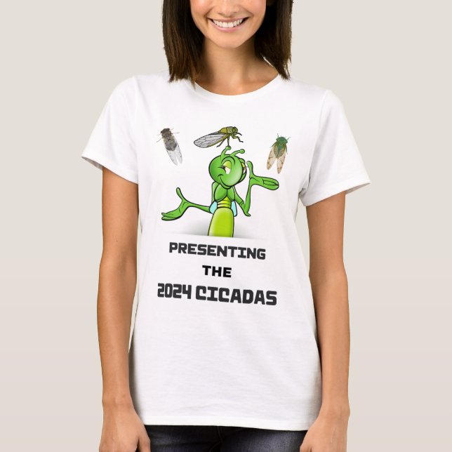 Funny Cricket Presenting Cicadas Bugs Insects Inva T-Shirt (Front)