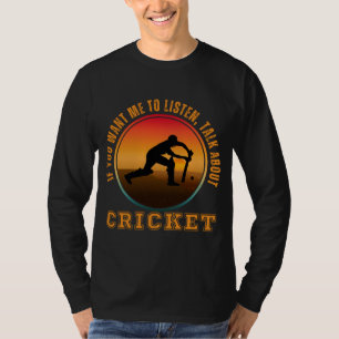 Funny Cricket Saying Vintage Silhouette Player T-Shirt