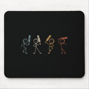 Funny Cricket Stick Figure Funny Cricketer Cricket Mouse Pad