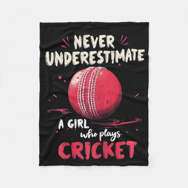 Funny Cricketer Joke Cricket Player  Fleece Blanket (Front)