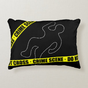 Funny Crime Scene Accent Pillow