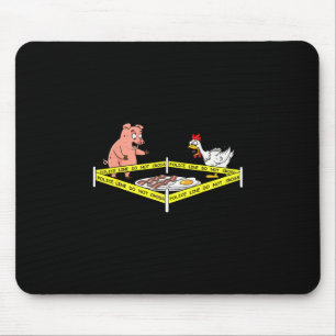 Funny Crime Scene Con Egg Pig Chicken Food Thanksg Mouse Pad