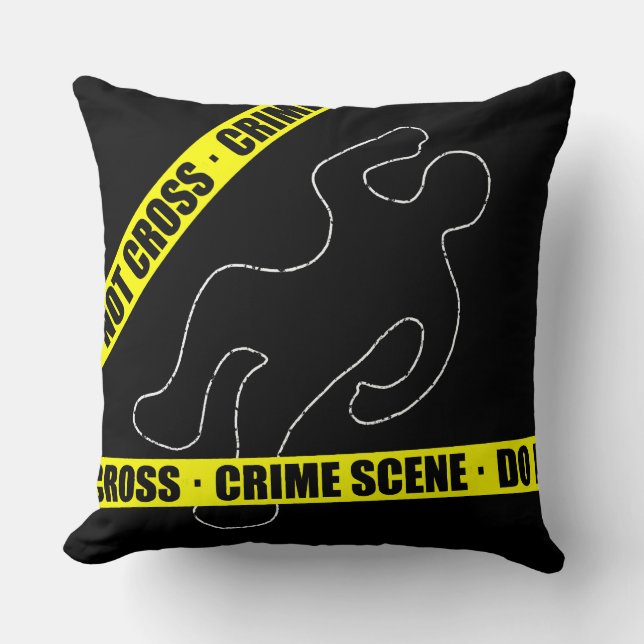 Funny Crime Scene Throw Pillow (Front)