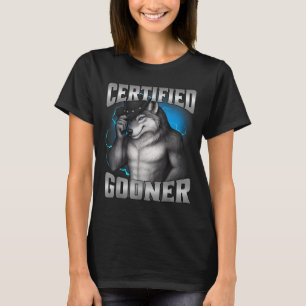 Funny Cringe Sigma Wolf Certified Gooner T-Shirt