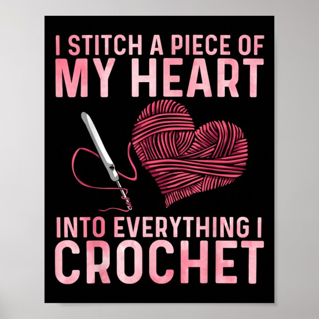 Funny Crochet Design For Men Women Crocheting Croc Poster (Front)