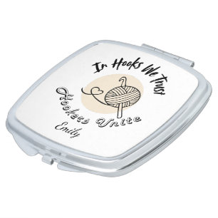 Funny Crochet Knitting Custom Name Compact Mirror