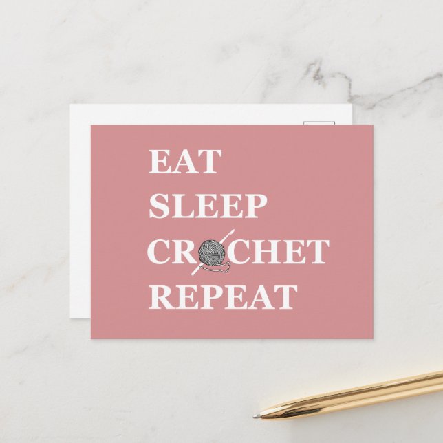 Funny crochet quote knitting saying gift holiday postcard (Front/Back In Situ)