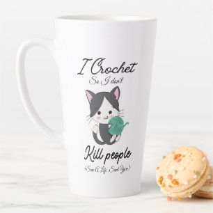 Funny Crochet Quote Yarn Lover Design Latte Mug