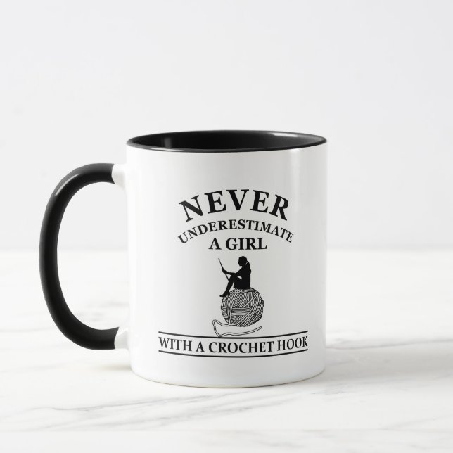 Funny crochet quotes crocheters gift mug (Left)