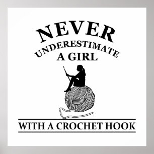 Funny crochet quotes crocheters gift poster