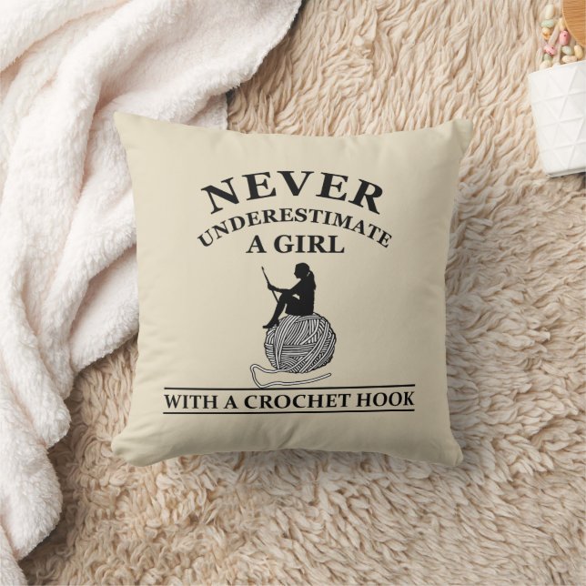 Funny crochet quotes crocheters gift throw pillow (Blanket)