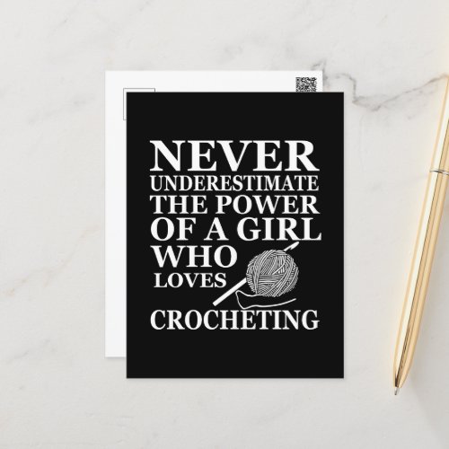 Funny crochet quotes crocheters sayings postcard