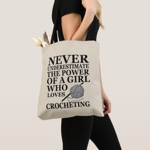 Funny crochet quotes crocheters sayings tote bag