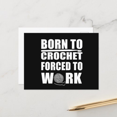 funny crochet quotes holiday postcard