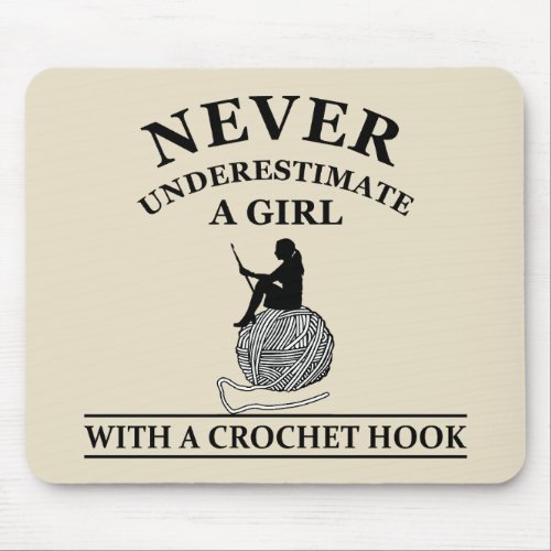 funny crochet quotes mouse pad