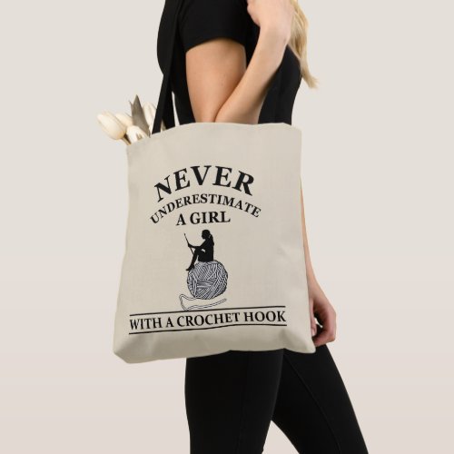 funny crochet quotes tote bag