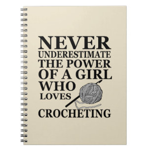 Funny crochet saying crocheters gift notebook