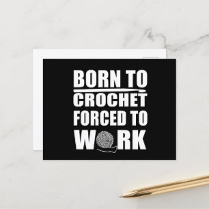 funny crocheters quote crochet gift holiday postcard