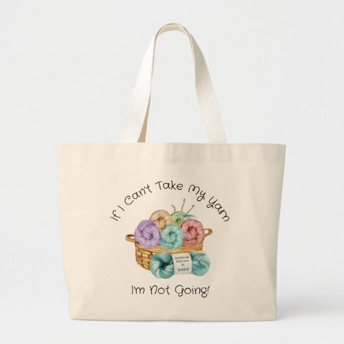 Funny Crocheting Personalized Large Tote Bag