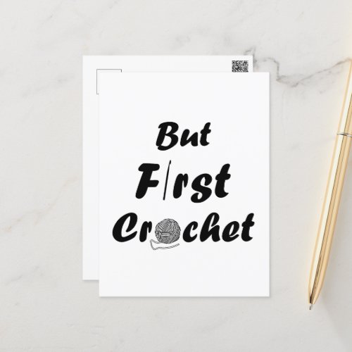 funny crocheting quote postcard