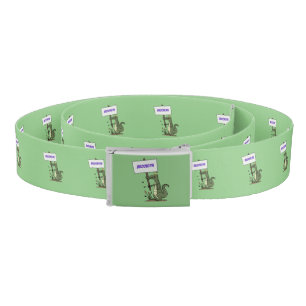 Funny crocodile aligator with sign cartoon belt
