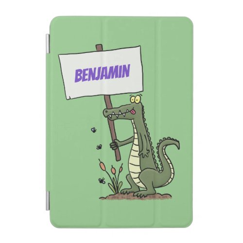 Funny crocodile aligator with sign cartoon iPad mini cover