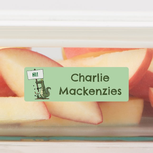 Funny crocodile alligator cartoon personalized labels (Affixed)