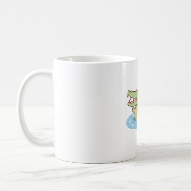 Funny Crocodile And Capybara Chilling In Hot Sprin Coffee Mug (Left)