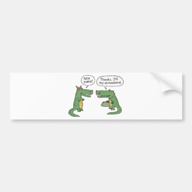 Funny Crocodile Bumper Sticker (Front)