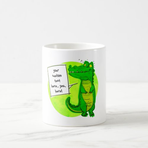 funny crocodile cartoon coffee mug