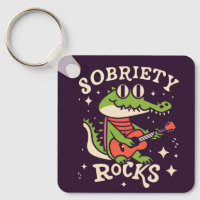 Funny Crocodile Cartoon Sobriety Rocks Custom