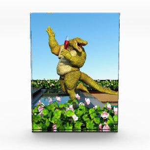 Funny Crocodile Champagne Pool Party Art Acrylic Award
