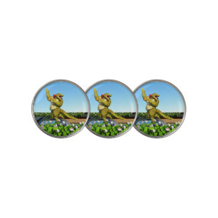 Funny Crocodile Champagne Pool Party Art Golf Ball Marker
