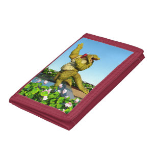 Funny Crocodile Champagne Pool Party Art Tri-fold Wallet
