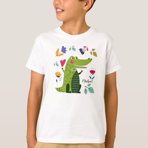 Funny Crocodile Custom Name T_Shirt