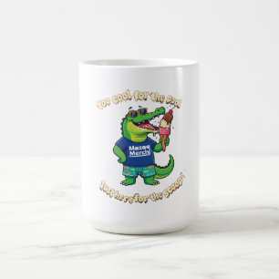 Funny Crocodile Eating Ice Cream Summer Cartoon Coffee Mug
