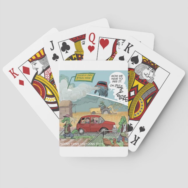 Funny Crocodile Farm Poker Cards (Back)