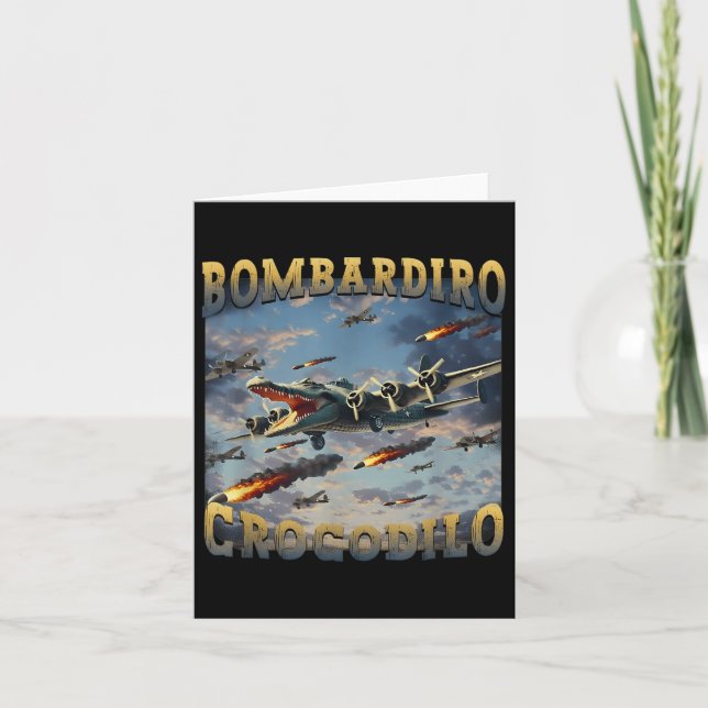 Funny Crocodile Meme Bombardiro Crocodilo Funny Br Card (Front)