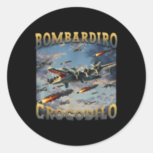 Funny Crocodile Meme Bombardiro Crocodilo Funny Br Classic Round Sticker