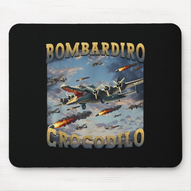 Funny Crocodile Meme Bombardiro Crocodilo Funny Br Mouse Pad (Front)