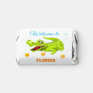 Funny Crocodile & Oranges on White Hershey's Miniatures