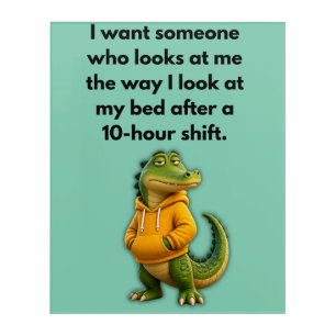 Funny Crocodile Quote Mint Green Wall Art Print