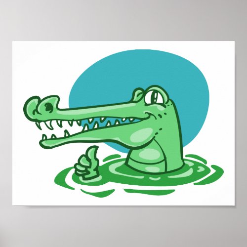 funny crocodile shown ok sign cartoon