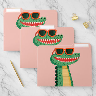 Funny Crocodile Sunglasses Cute Cartoon Animal File Folder