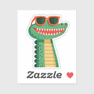 Funny Crocodile Sunglasses Cute Cartoon Animal Sticker