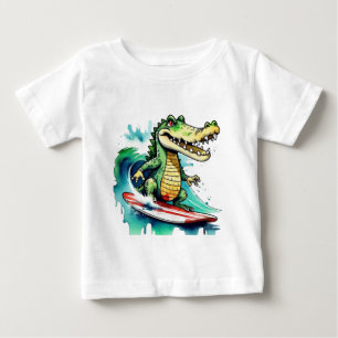 Funny crocodile surfing T-Shirt