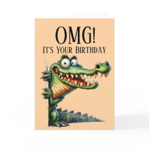 Funny Crocodile Theme Birthday Card