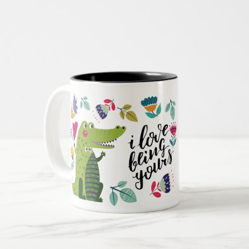 Funny Crocodile Valentines Day Gift Mug
